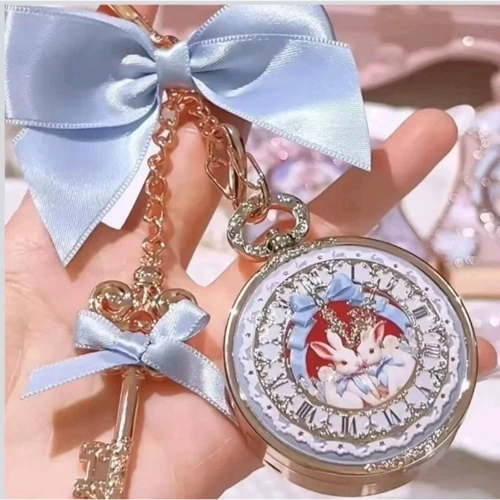 Flower Knows Bunny garden Collection  lip balm 01 Creamy Blue mirror Keychain - Picture 2 of 8